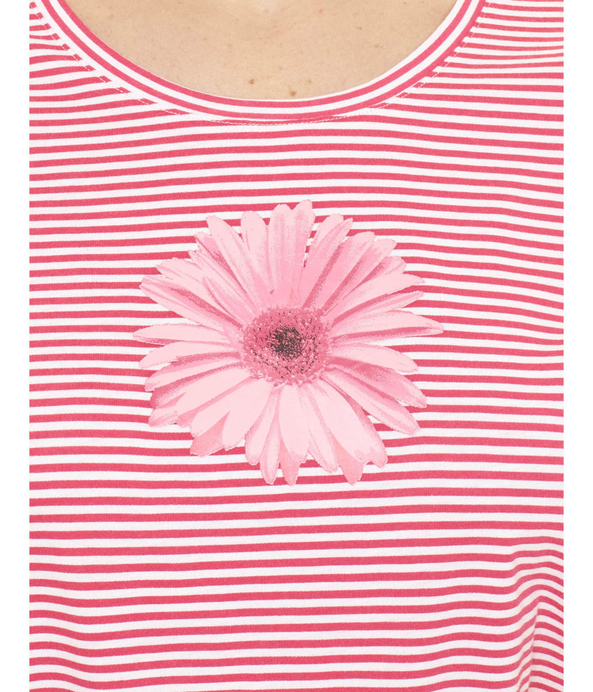 Полосатая пижамная футболка с короткими рукавами и круглым вырезом HUE