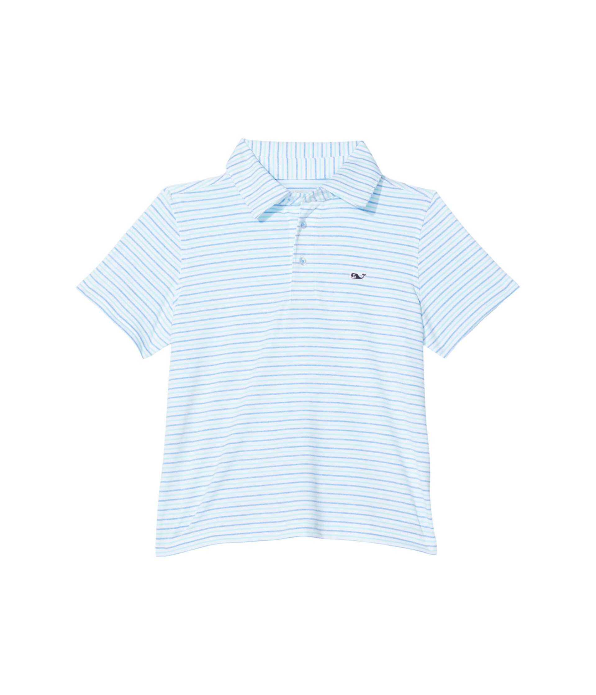 Детское поло Tri-Col Bradley Stripe Sankaty с защитой UPF 30+ и быстросохнущей тканью Vineyard Vines Kids