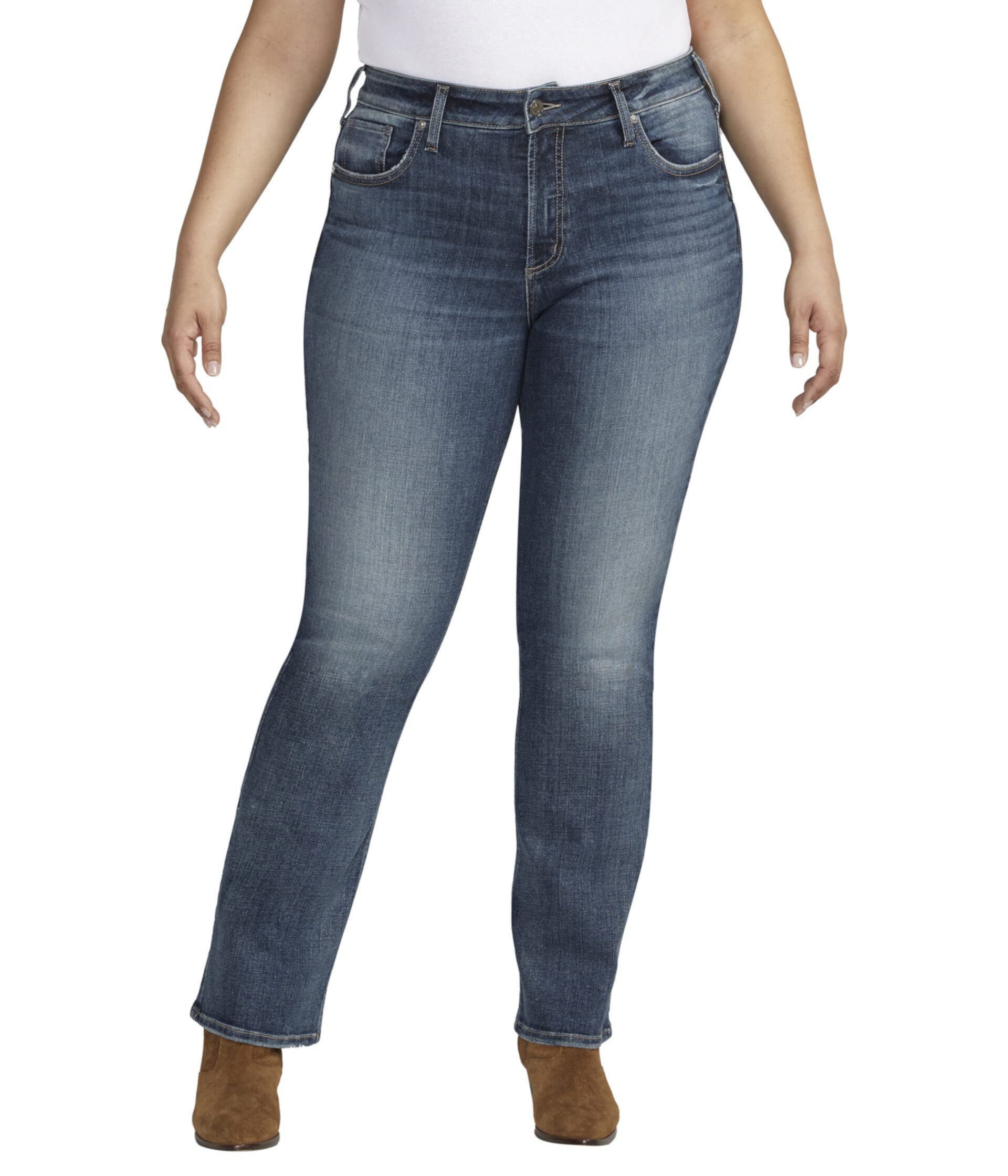 Узкие зауженные джинсы Avery с высокой посадкой больших размеров W94627EAE321 Silver Jeans Co.