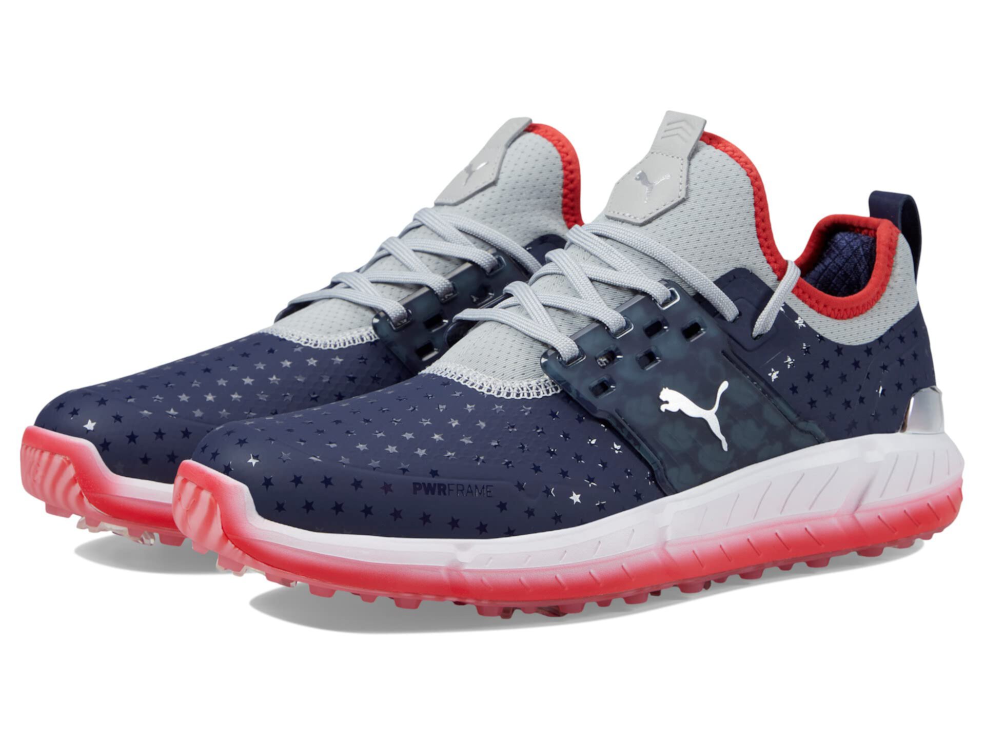 Кроссовки PUMA Golf Ignite Articulate Stars and Stripes - US Open с принтом, восемью шипами и амортизирующей стелькой PUMA Golf