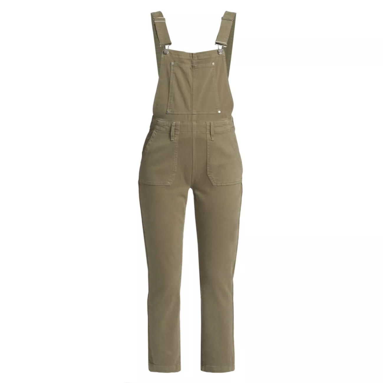 Mayslie Straight-Leg Ankle-Crop Overalls Paige