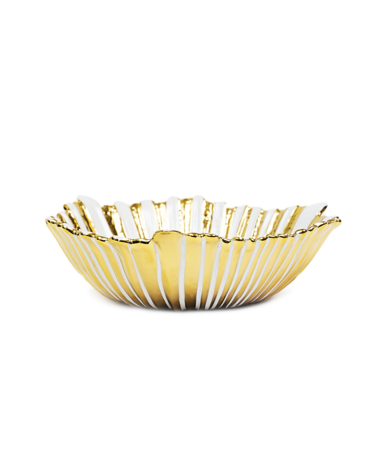 Чаша в форме цветка в бело-золотистую полоску Vivience