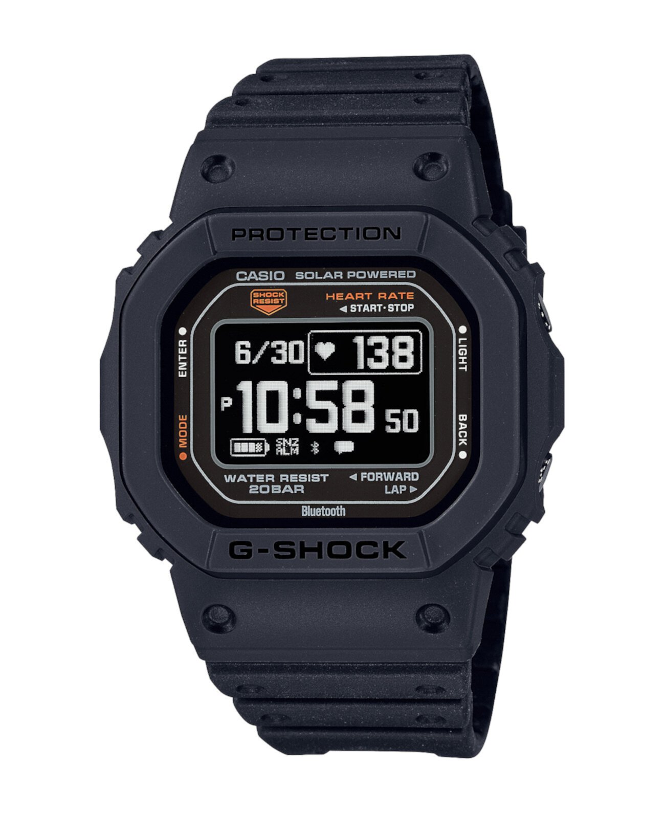 Мужские цифровые черные пластиковые часы 44,5 мм, DWH5600-1 G-Shock