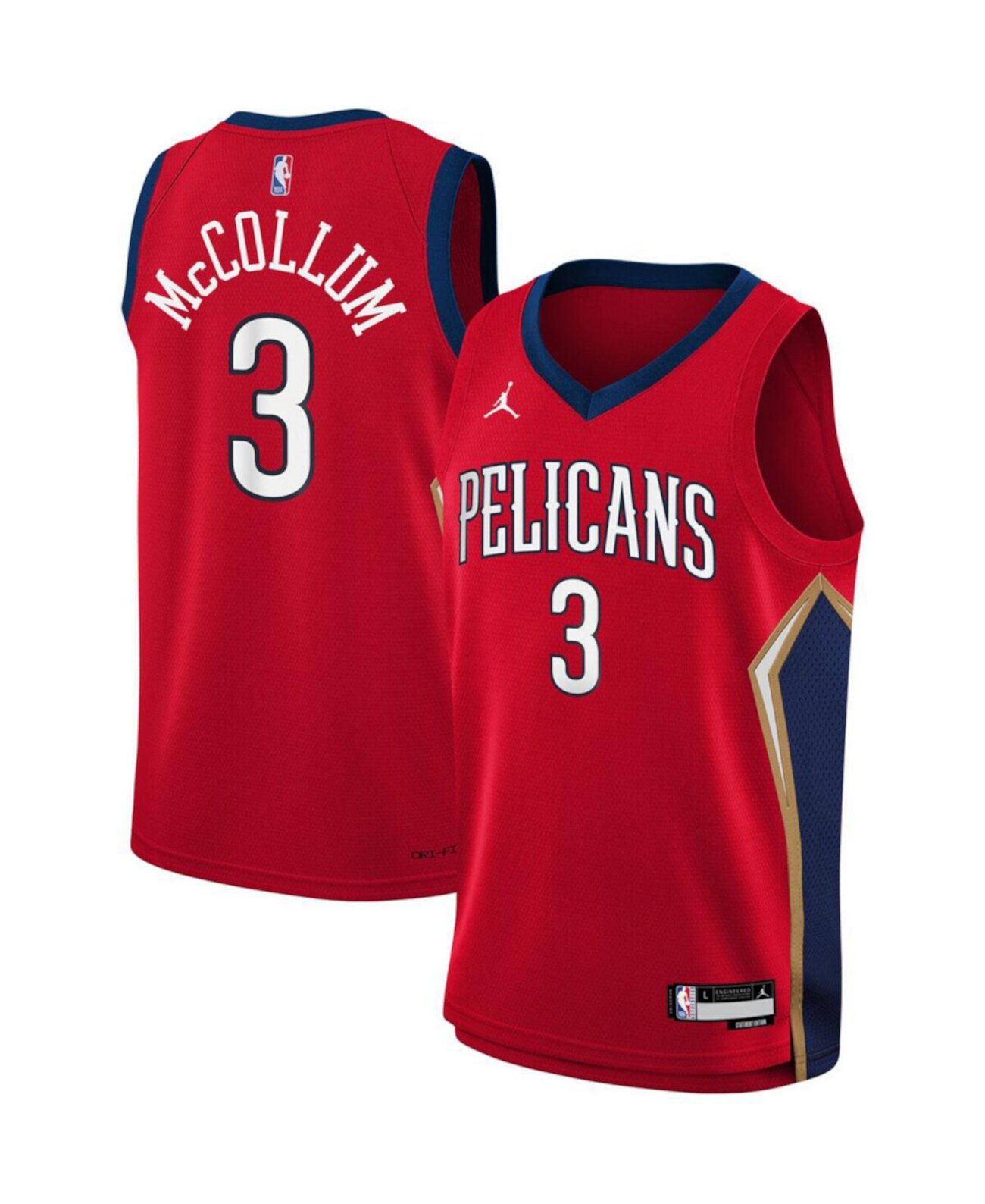 Детская красная джерси C.J. McCollum New Orleans Pelicans 2022/23 Swingman - Statement Edition Jordan