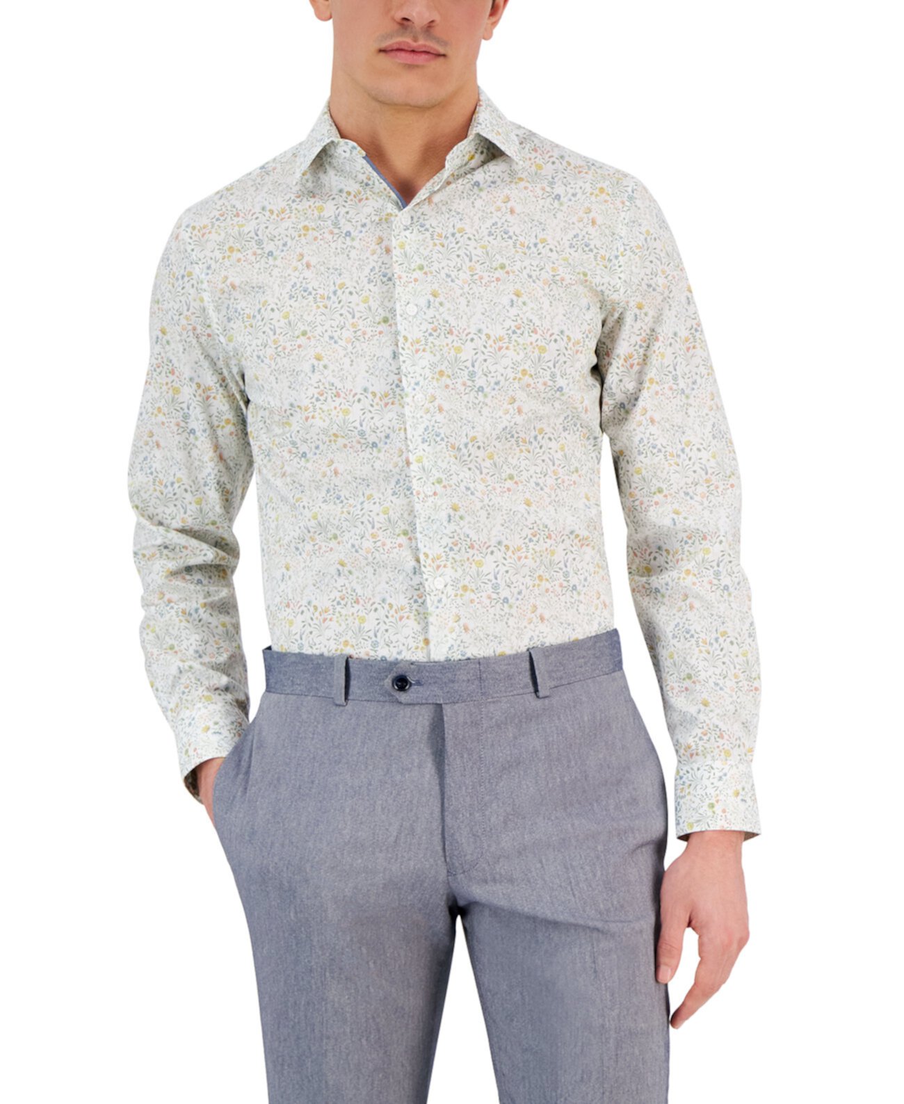 Мужская классическая рубашка Letty Slim Fit с цветочным принтом, созданная для Macy's Bar III