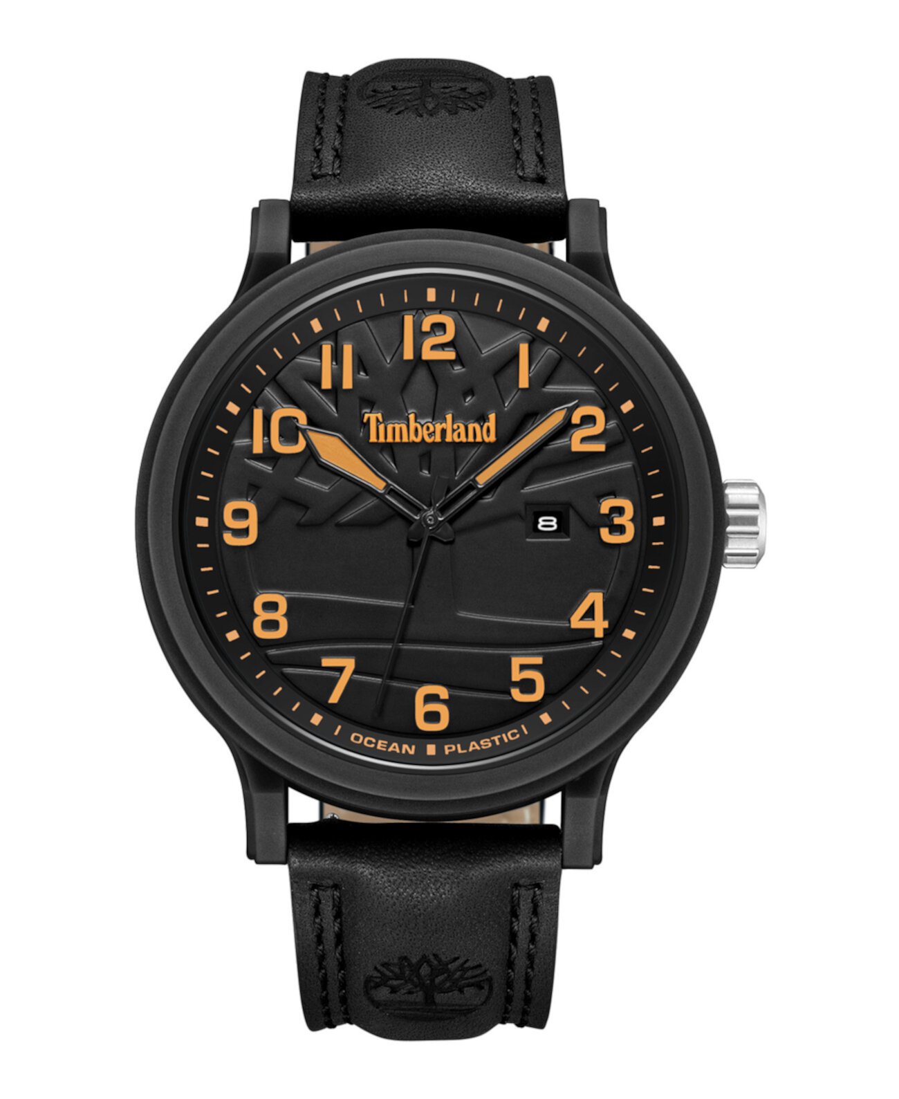 Мужские кварцевые часы Driscoll из натуральной кожи, черные пластиковые, 46 мм Timberland