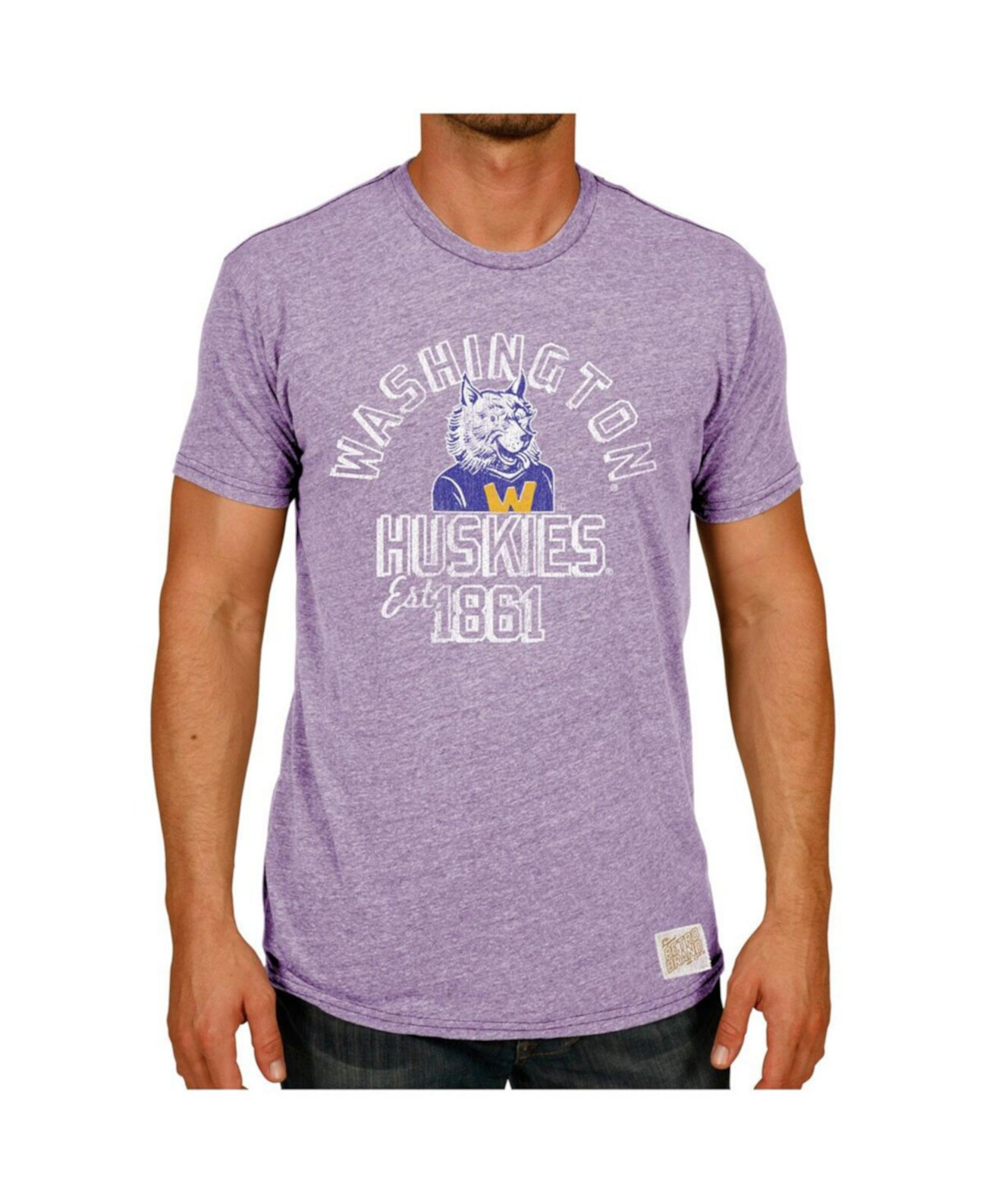 Мужская фиолетовая футболка Washington Huskies в винтажном стиле Tri-Blend Original Retro Brand