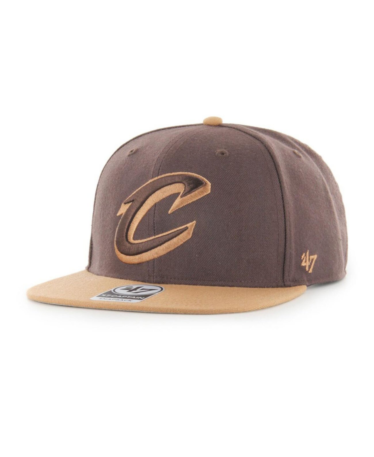 Мужская коричневая двухцветная кепка Cleveland Cavaliers No Shot Captain Snapback '47 Brand