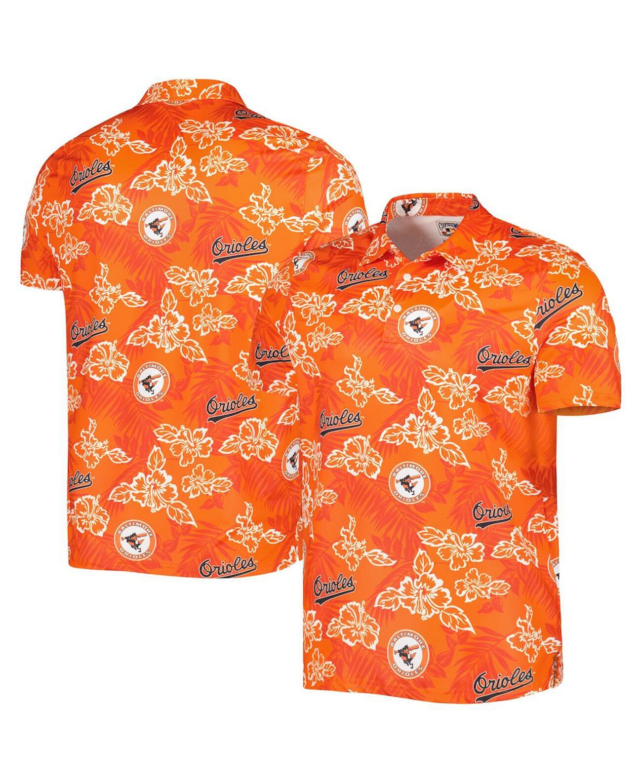 Мужская оранжевая рубашка-поло с принтом Baltimore Orioles Cooperstown Collection Puamana Reyn Spooner