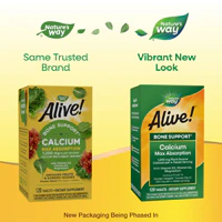 Alive! Calcium Max Absorption - Plant Source Calcium, Vitamin D3 & K2 -- 120 Tablets (Таблетки) Nature's Way