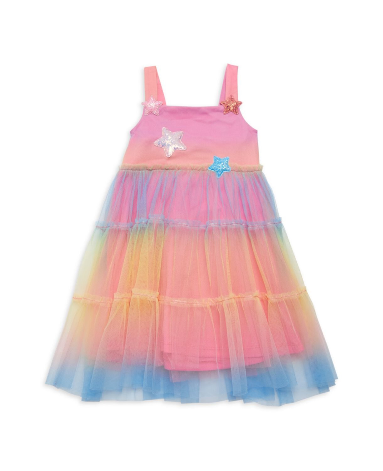 Многоярусное сетчатое платье тай-дай для маленьких девочек Baby Sara