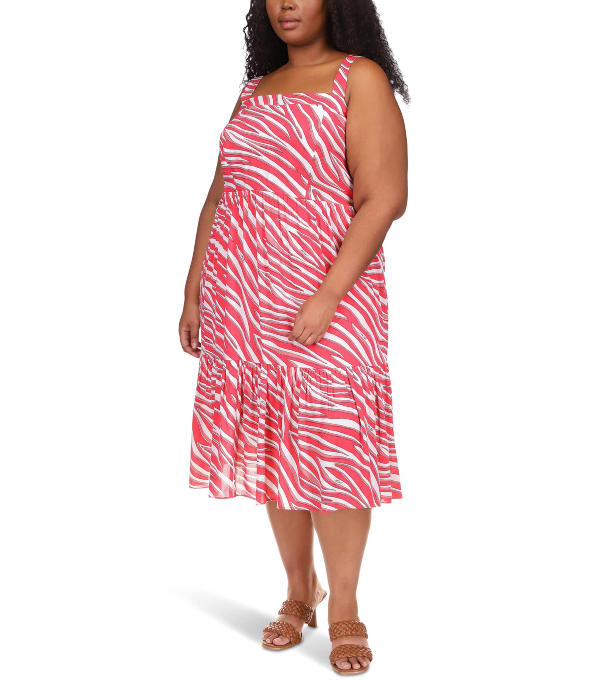 Plus Size Large Soft Zebra Midi Dress Michael Kors