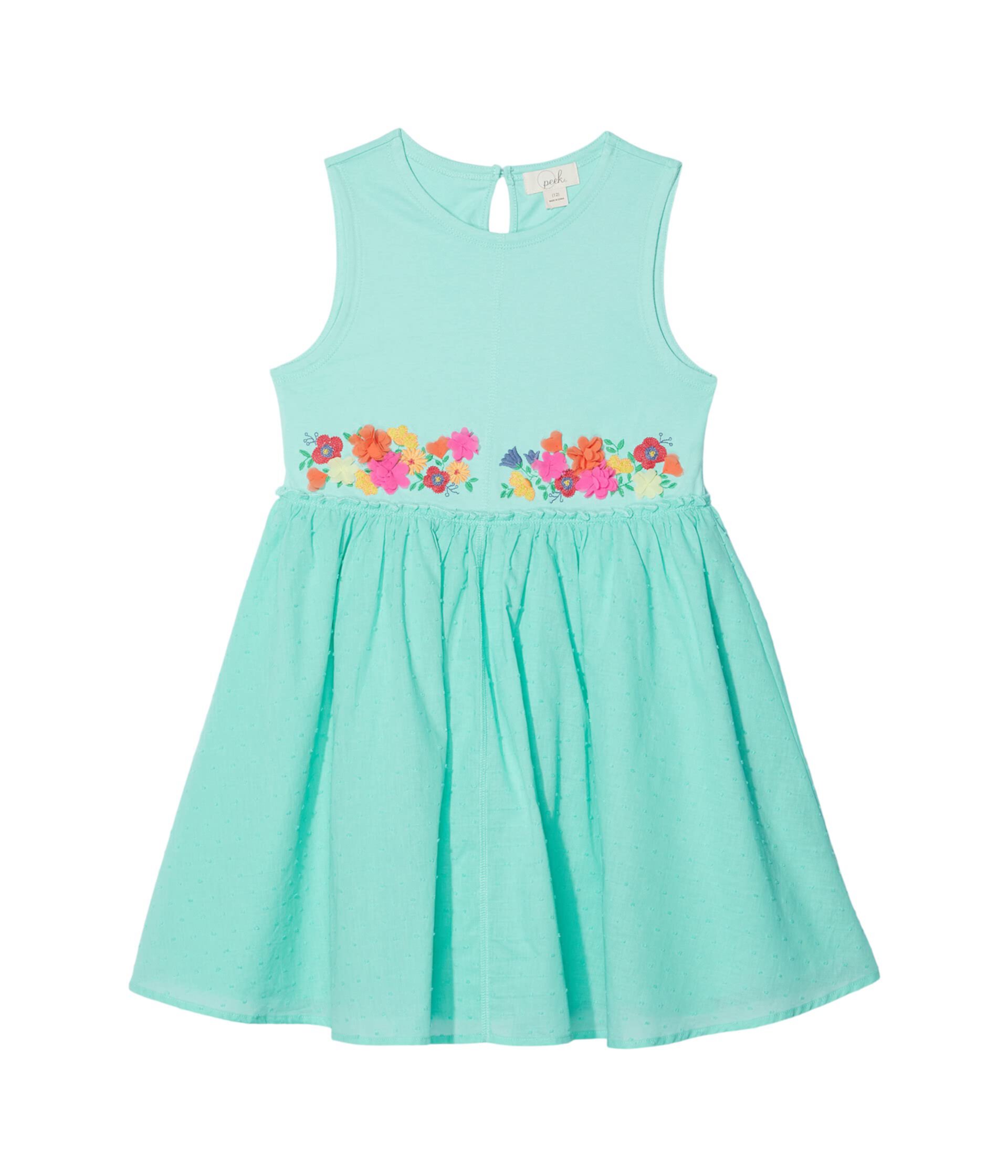 Flower Waist Peplum Dress (Toddler/Little Kids/Big Kids) Peek