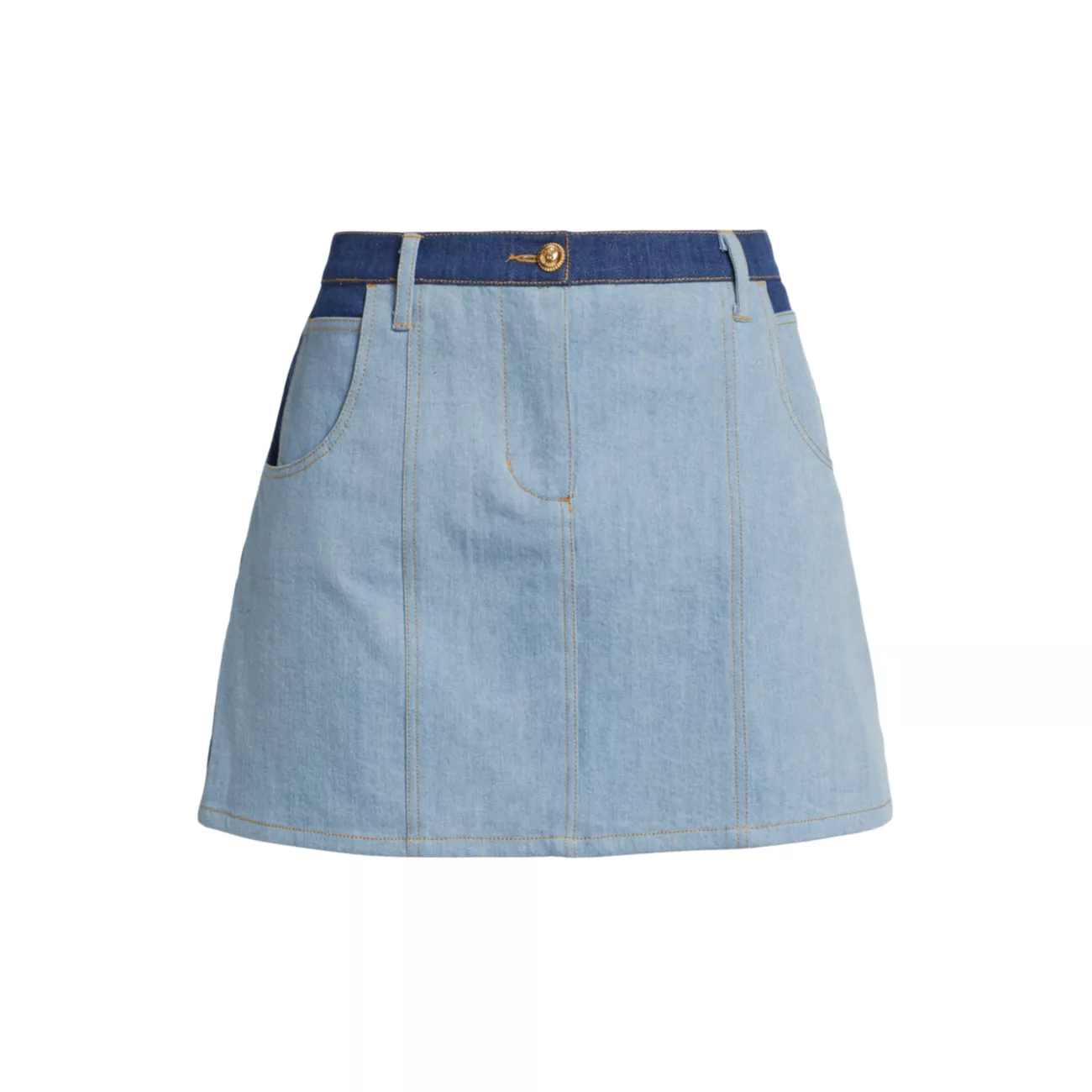 Heart-Pocket Denim Miniskirt Christian Cowan