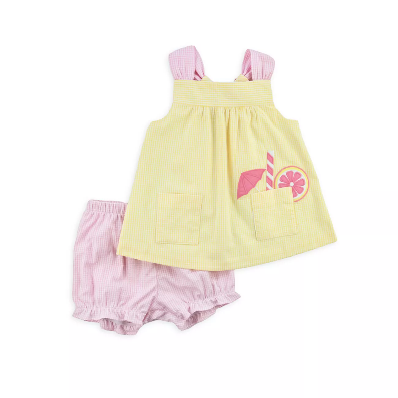 Платье из хлопчатобумажной ткани для маленьких девочек, состоящее из двух частей и усилителя; Комплект шароваров Florence Eiseman