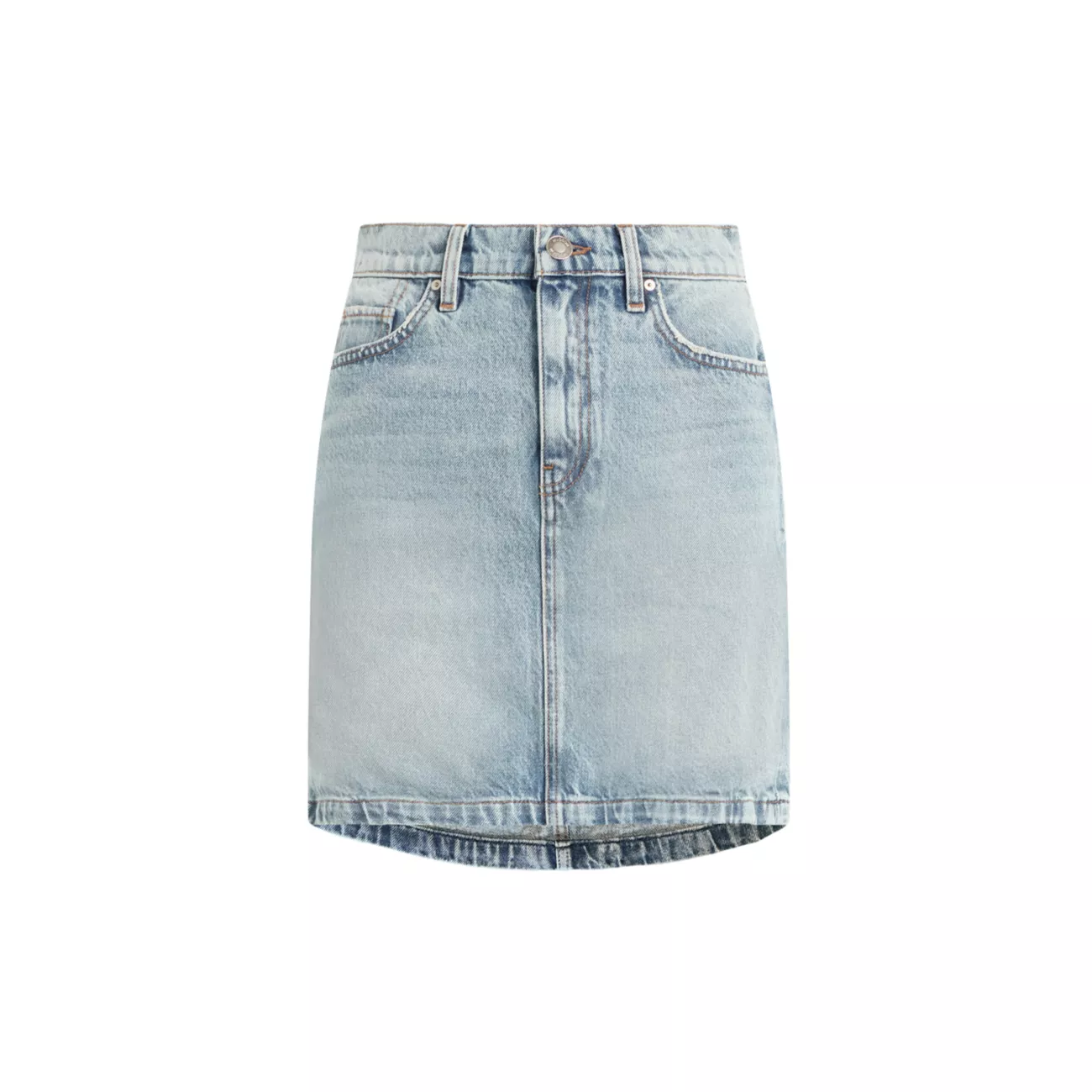 Джинсовая мини-юбка с изогнутым краем Hudson Jeans