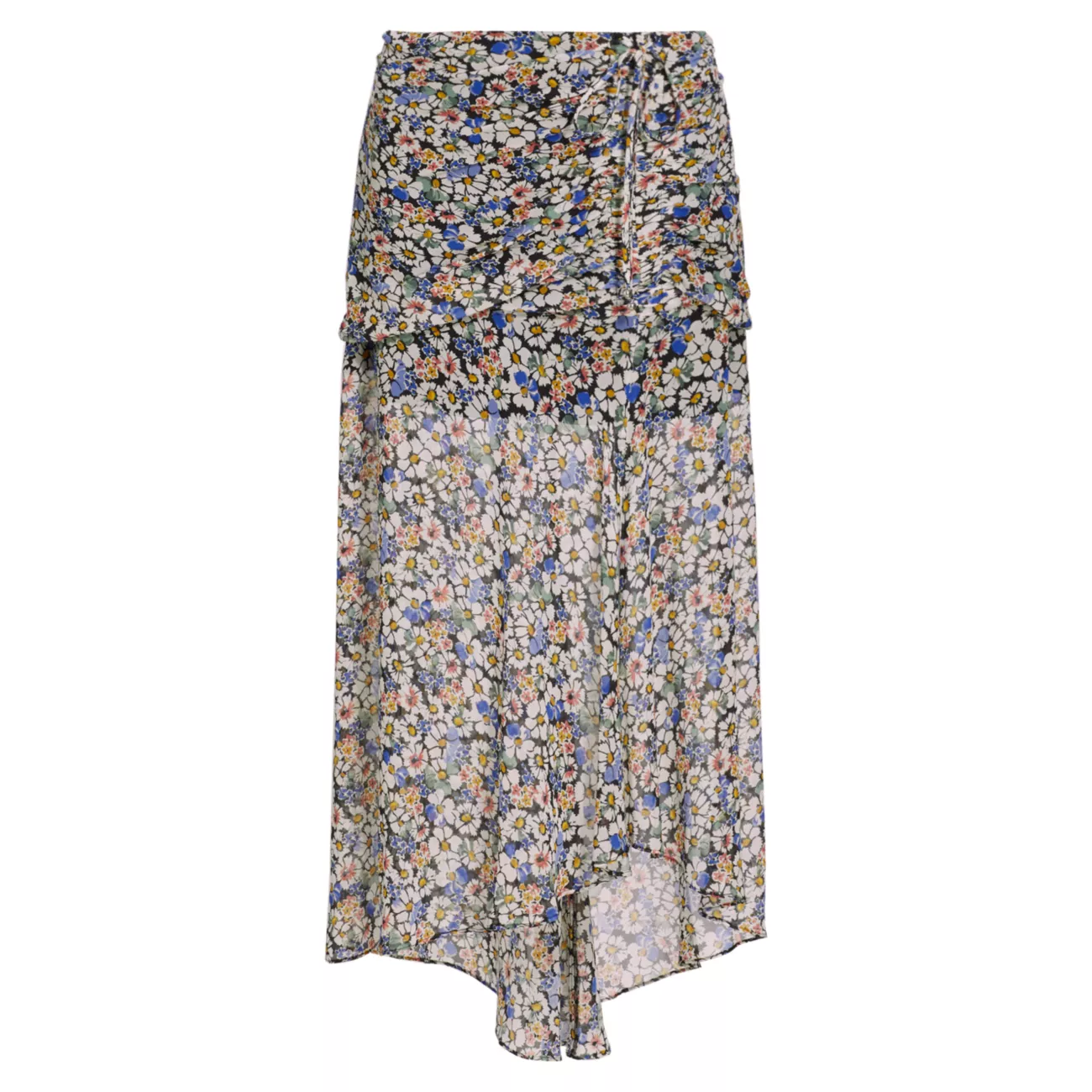 Шелковая юбка-миди Lucien с цветочным принтом VERONICA BEARD