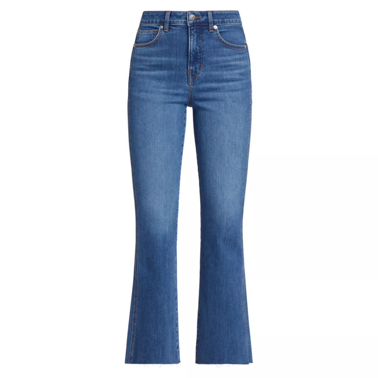 Эластичные расклешенные джинсы до щиколотки Carson с высокой посадкой VERONICA BEARD