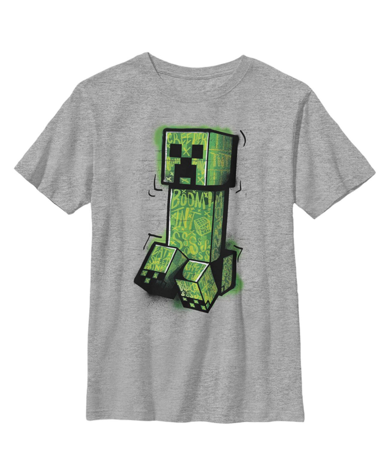 Детская футболка Minecraft Graffiti Creeper для мальчиков Microsoft