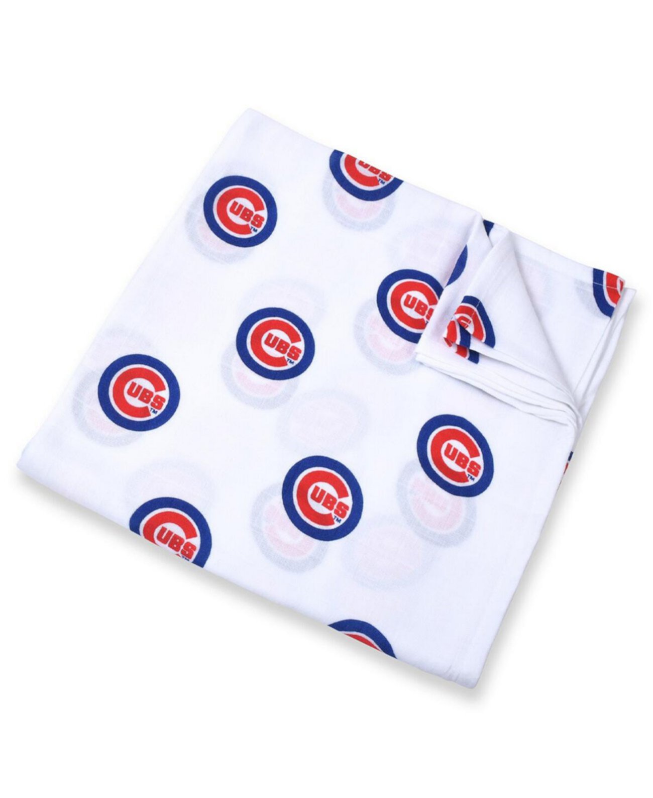 Белое муслиновое одеяло Chicago Cubs для мальчиков и девочек размером 47 x 47 дюймов Three Little Anchors