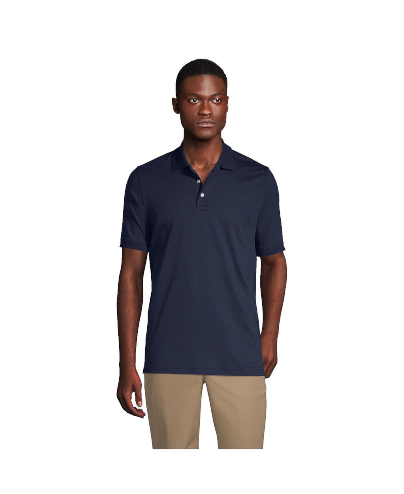 School Uniform Men's Tall Short Sleeve Interlock Polo Shirt Lands' End