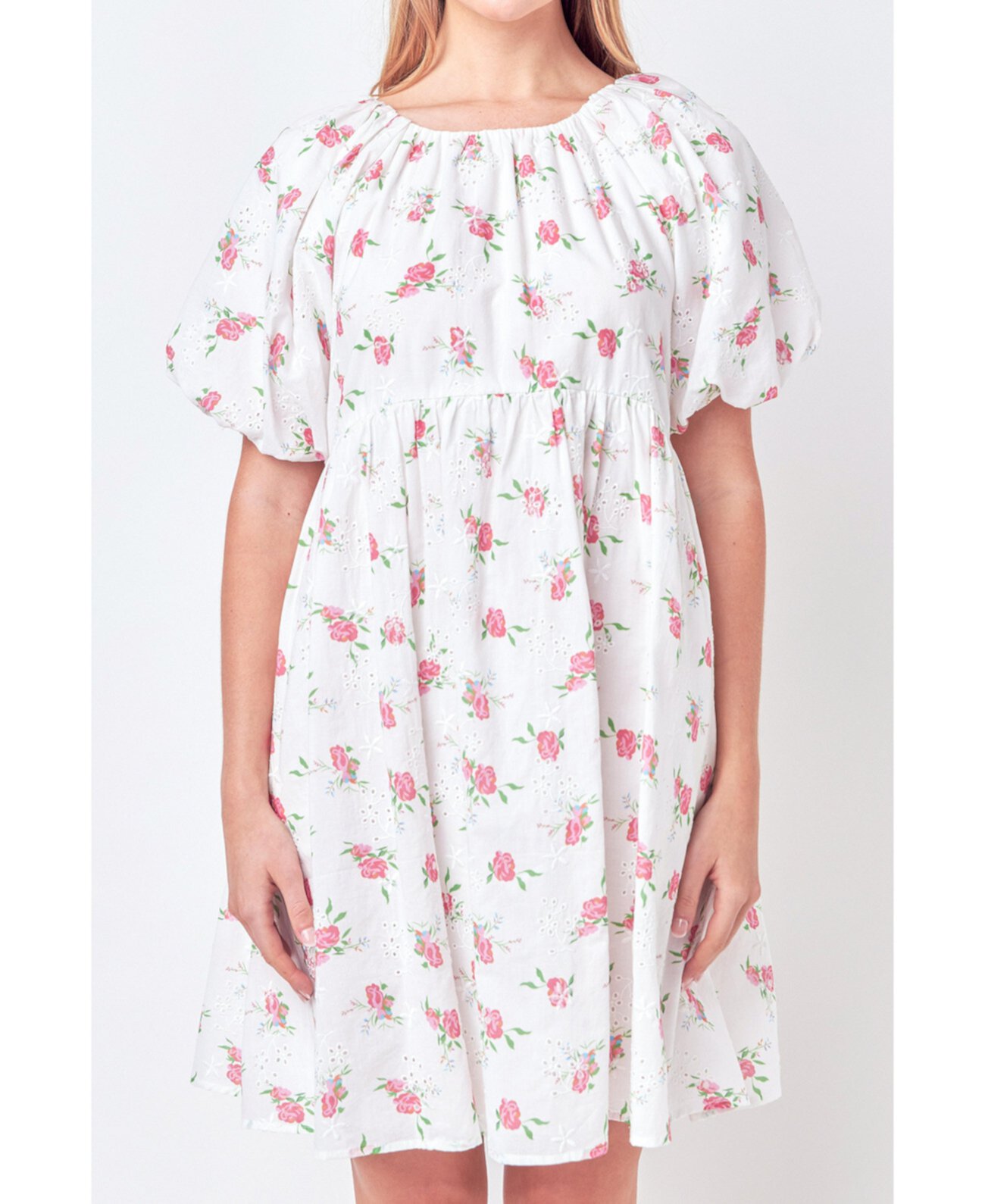 Женское хлопковое платье с цветочной вышивкой English Factory