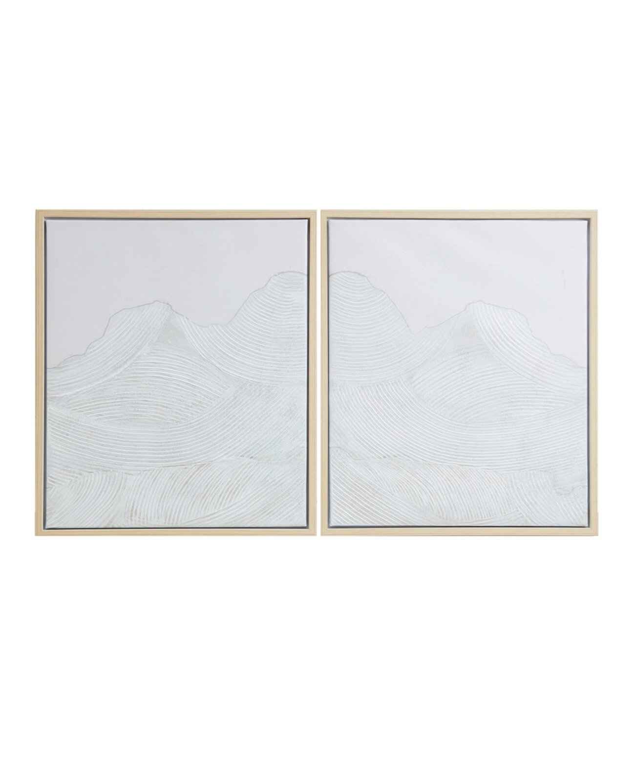 Набор из 2 предметов на холсте "Desert Serenity", украшенный вручную абстрактной рамкой, на стену INK+IVY