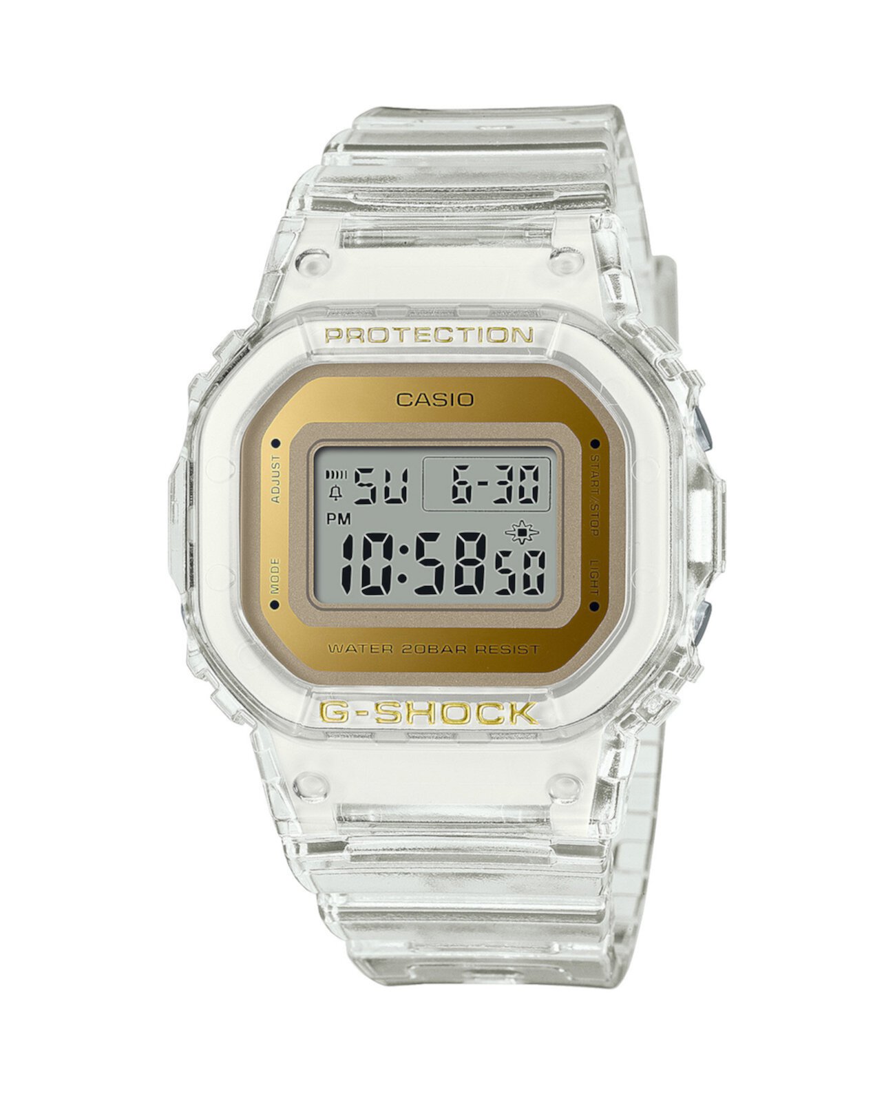 Цифровые часы унисекс из прозрачной пластмассы 40,5 мм, GMDS5600SG-7 G-Shock