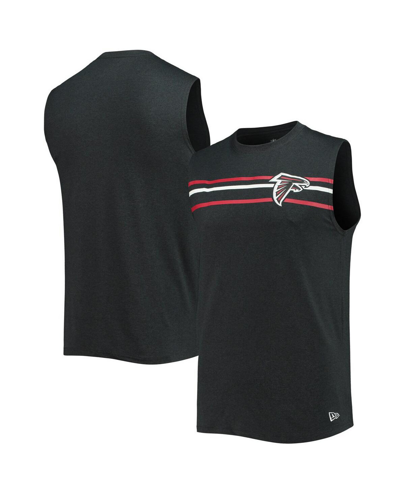 Мужская футболка без рукавов с меланжевым покрытием черного цвета Atlanta Falcons New Era