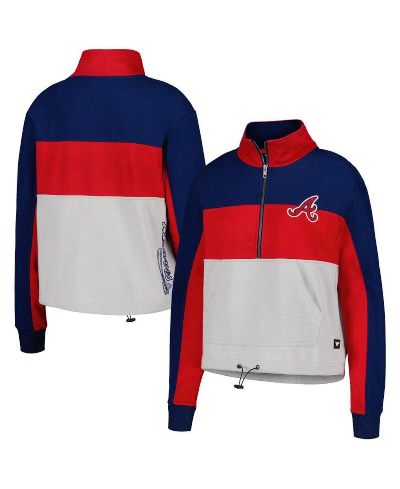 Женская куртка с длинным рукавом и капюшоном в стиле Colorblock Atlanta Braves 1/2 The Wild Collective