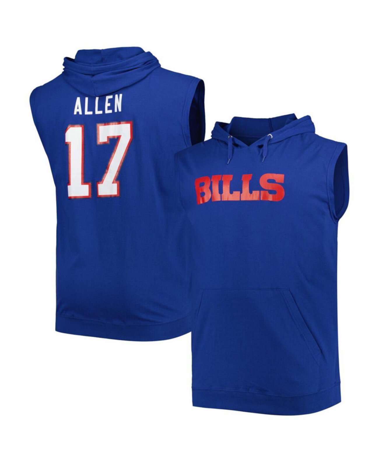 Мужской пуловер с капюшоном Josh Allen Royal Buffalo Bills Big and Tall Muscle Fanatics