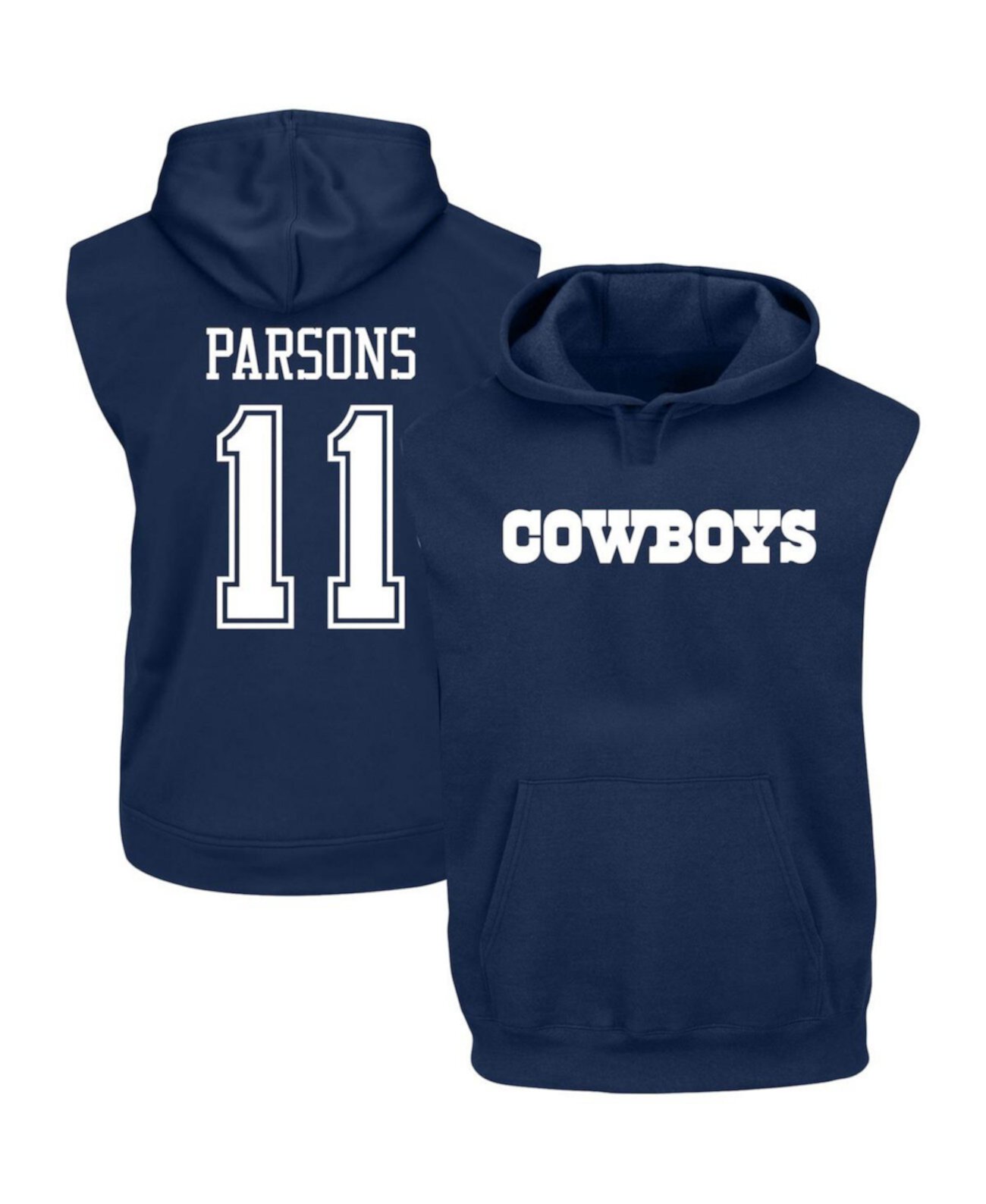 Мужской темно-синий пуловер с капюшоном Micah Parsons Dallas Cowboys Big and Tall Muscle Profile
