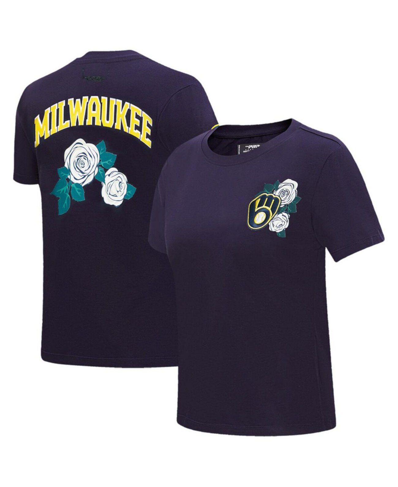 Женская темно-синяя футболка Milwaukee Brewers Roses Pro Standard