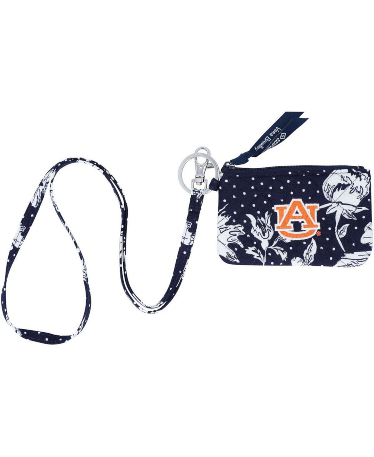 Бумажник Vera Bradley Women's Auburn Tigers Rain Garden Zip ID Lanyard Vera Bradley