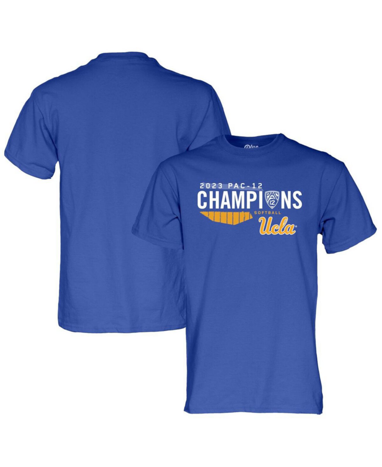 Мужская синяя футболка UCLA Bruins 2023 PAC-12 Softball Regular Season Champions Blue 84