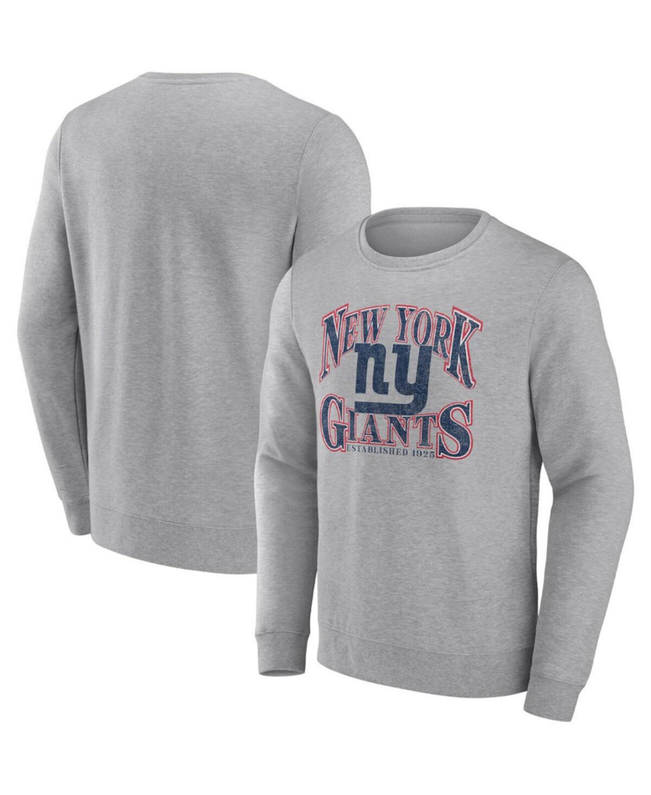Мужской пуловер с фирменным рисунком из меланжевого цвета New York Giants Playability Fanatics