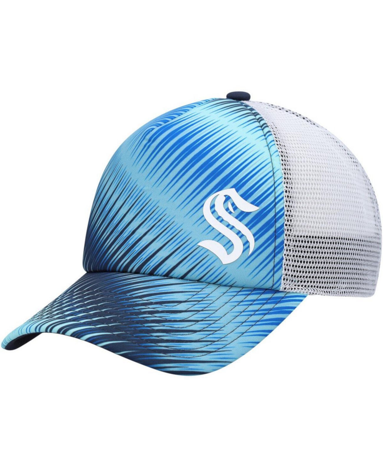 Бейсболка Adidas Women's Light Blue, White Seattle Kraken Graphic Foam Trucker Snapback Adidas