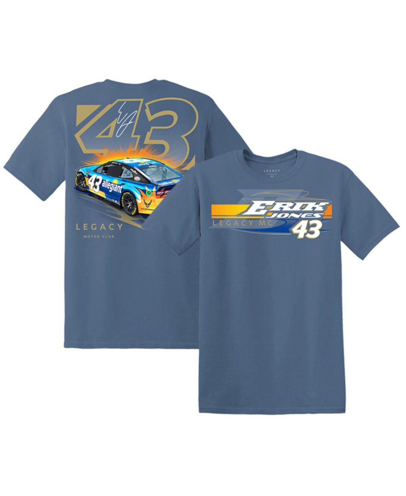Мужская синяя футболка Erik Jones allegiant Car Legacy Motor Club Team Collection