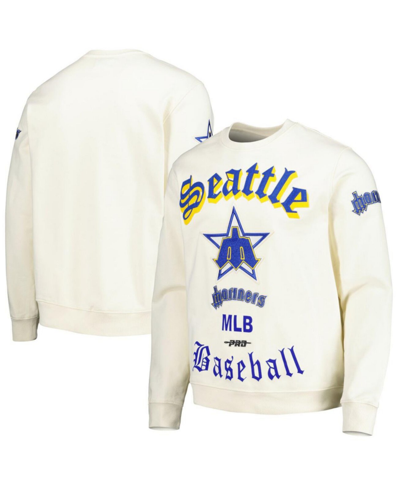 Мужская кремовая толстовка Seattle Mariners Retro Old English Pullover Sweatshirt Pro Standard