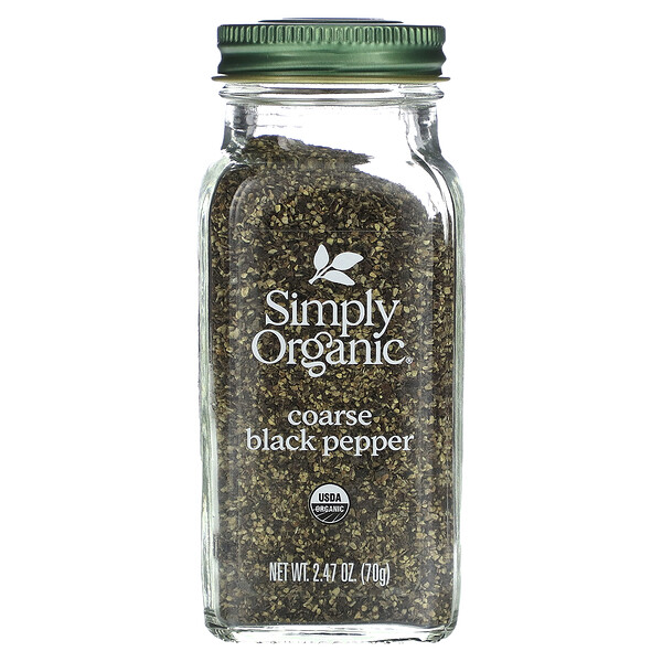 Organic Coarse Black Pepper, 2.47 oz (70 g) Simply Organic