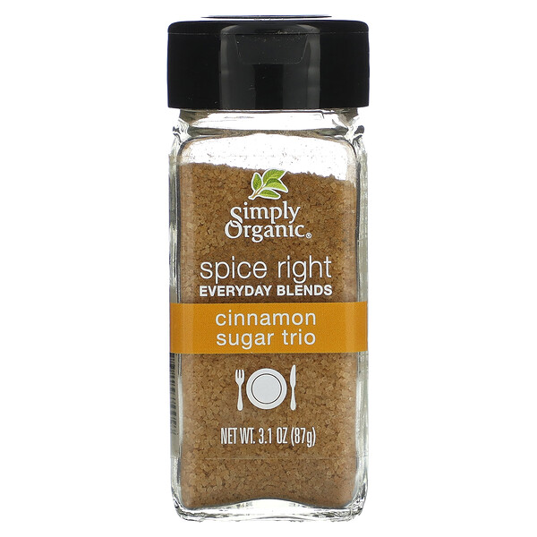 Spice Right Everyday Blends, Cinnamon Sugar Trio, 3.1 oz (87 g) Simply Organic