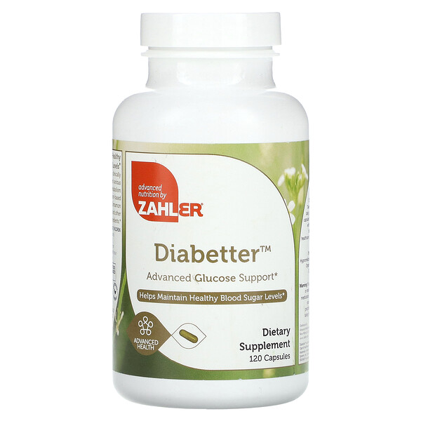 Diabetter, Улучшенная поддержка уровня глюкозы, 120 капсул Zahler