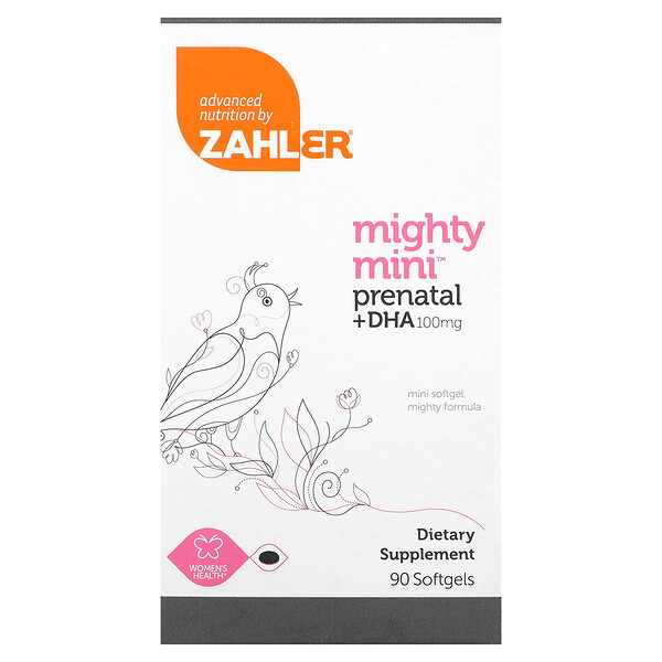 Mighty Mini Prenatal + DHA, 100 mg, 90 Softgels Zahler