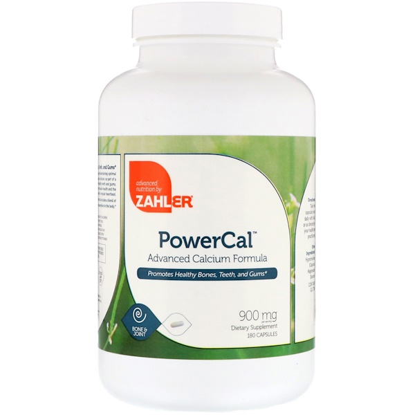 PowerCal, Усовершенствованная формула кальция, 900 мг, 180 капсул Zahler