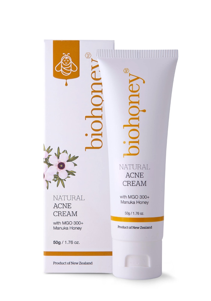 Natural Acne Cream (Крем) -- 1.76 oz (Унции) Biohoney