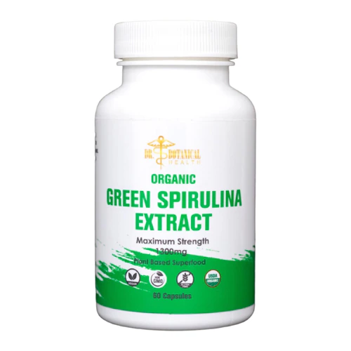 Green Spirulina Capsules (Капсулы) - Organic -- 1300 mg - 60 Capsules Dr. Botanical Health