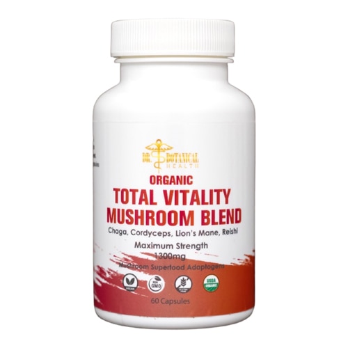 Total Vitality Mushroom Capsules (Капсулы) - Organic -- 1300 mg - 60 Capsules Dr. Botanical Health