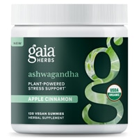 Ашваганда жевательные конфеты с яблоком и корицей — 120 веганских жевательных конфет Gaia Herbs