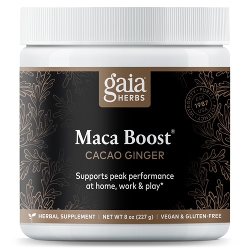 Maca Boost Cacao Ginger - 227 г, веганский, без глютена, поддержка энергии Gaia Herbs