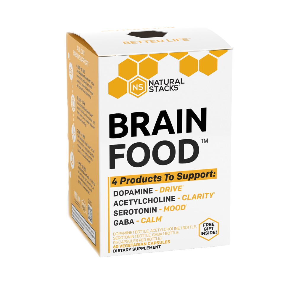 Brain Food Stacks — 60 вегетарианских капсул Natural Stacks